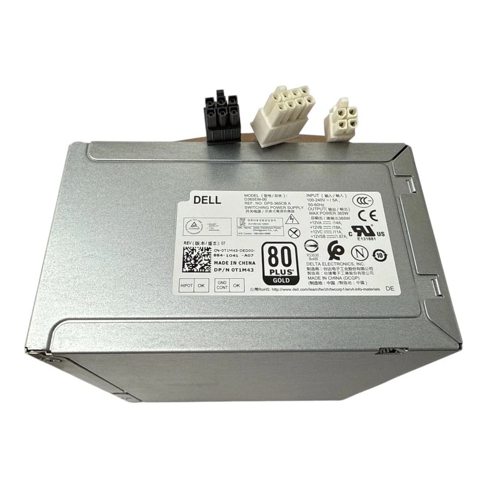 Dell Netzteil 365W für Grafikkarten Precision, OptiPlex, XE2, 0T1M43 D365EM-00 - Bild 1 von 1