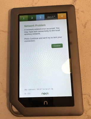 Barnes & Noble BNRV200 A NOOK COLOR 7" eBook Tablet Stuck On Registration Screen - Image 1 of 4