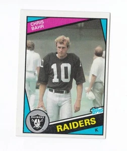 1984 Topps #102 Chris Bahr Oakland Raiders Penn State PSU - Imagen 1 de 2