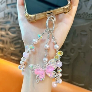 Tassel Bow Mobile Phone Lanyard Anti-lost Keychain New Wrist Strap Gift - Photo 1 sur 11