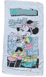 Vintage FRANCO Karaoke Minnie Mouse Disney Beach Towel 25”x46” - Picture 1 of 10