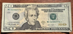$20 Dollar Bill 2013B Star Note - Picture 1 of 3