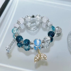 Pulsera Cadena Mano Amor y Espacio Profundo Brazalete Alta Calidad Esmalte Color Circun - Imagen 1 de 3