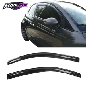 Fits 12-19 Fiat 500 2PCS Window Visors Rain Sun Shade Guard Acrylic - Picture 1 of 8