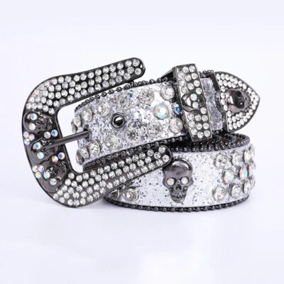 Cintura uomo strass western cristallo borchie cintura cowgirl cowboy da donna - Immagine 1 di 4