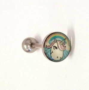 Tongue Ring Logo My Lit'l Pony Blue 14 Gauge 5/8" Steel Barbell  - Picture 1 of 3