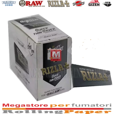 Cartine Rizla Silver Argento Corte Regular – Box 100 Libretti Ultra Sottili - Imagen 1 de 2