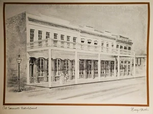 Central Pacific Railroad Office Sacramento The Big Four George Mathis Print 1980 - Picture 1 of 5