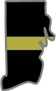 4" Rhode Island RI State Thin GOLD Line Dispatcher Dispatch 911 Decal Sticker - Bild 1 von 1