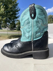 Justin Aqua Cowboy Boots Leather Gypsy Cowgirl Western Gemma Ankle Height - Picture 1 of 18