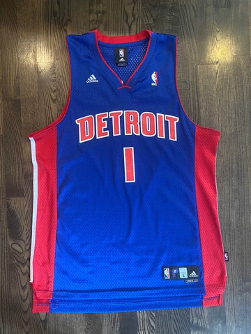 Vintage Adidas CHAUNCEY BILLUPS #1 Detroit Pistons Jersey Large 44 L Cover