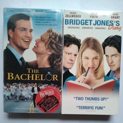 Lot of 2  Renee Zellweger movies The Bachelor VHS, Bridge Jones's Diary VHS - Image 1 of 3