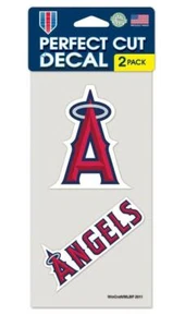 Los Angeles Angels 4x4 Perfect Cut Set of 2 Decal [NEW] MLB Car Emblem Sticker - Picture 1 of 1