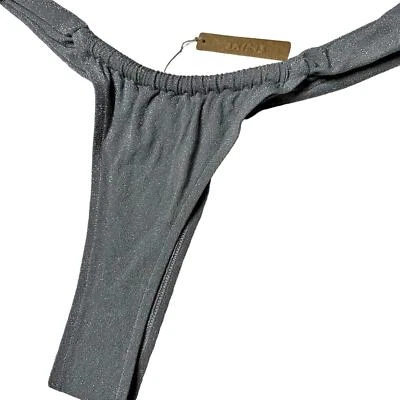 Pantalones de natación Skims Cheeky Tanga metálicos níquel para mujer 4X nuevos con etiquetas Foto 1 de 4