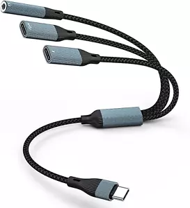 USB C Splitter, USB C to 3.5Mm Headphone Adapter and PD 60W Charger Cable USB C - Picture 1 of 7