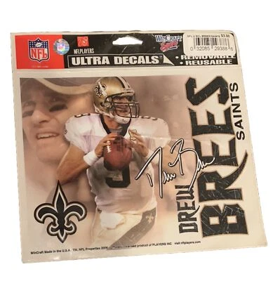 NEW Drew Brees New Orleans Saints NFL Multi Use Ultra Decal Sticker 5” - Image 1 of 2