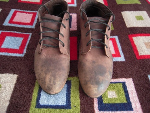 ROCKPORT ANKLE LACE UP BROWN LEATHER BOOTS SIZE M (NEEDS A