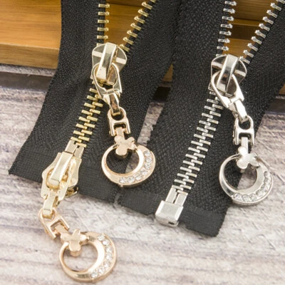 5# 85/120cm Double Single Zipper Slider Auto Lock Metal Clothing Sewing Tool DIY - Image 1 of 4