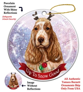 Up to Snow Good Ornament - Orange Roan English Cocker - Picture 1 of 1