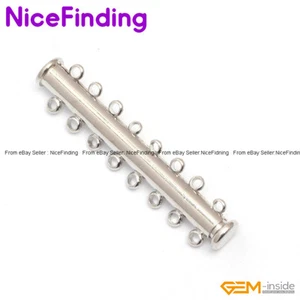 Tubo de 10x45 mm enchapado en oro blanco broche para hacer joyas 8 cuerdas GP0200 HAZLO TÚ MISMO - Imagen 1 de 9