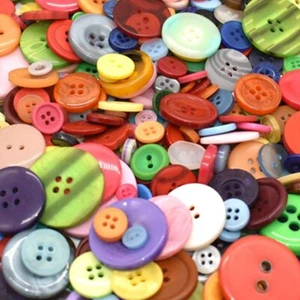 50 Resin Buttons Colorful Rainbows Jewelry Making Sewing Supplies Assorted Lot - Picture 1 of 1