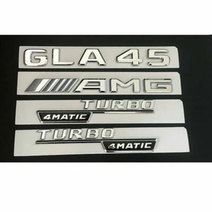 Chrome Trunk Fender Emblems Badges for Mercedes Benz X156 GLA45 AMG TURBO/4MATIC - Bild 1 von 2