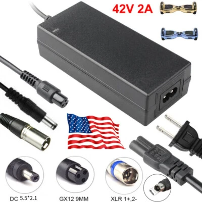 42V 2A Charger Adapter For 36V Li-ion Battery Ebike Electric Bicycle Scooter US - Image 1 of 4