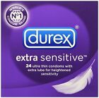 Durex Extra Sensitive 24 Ultra Thin Condoms Extra Lube Heightened Sensitivity