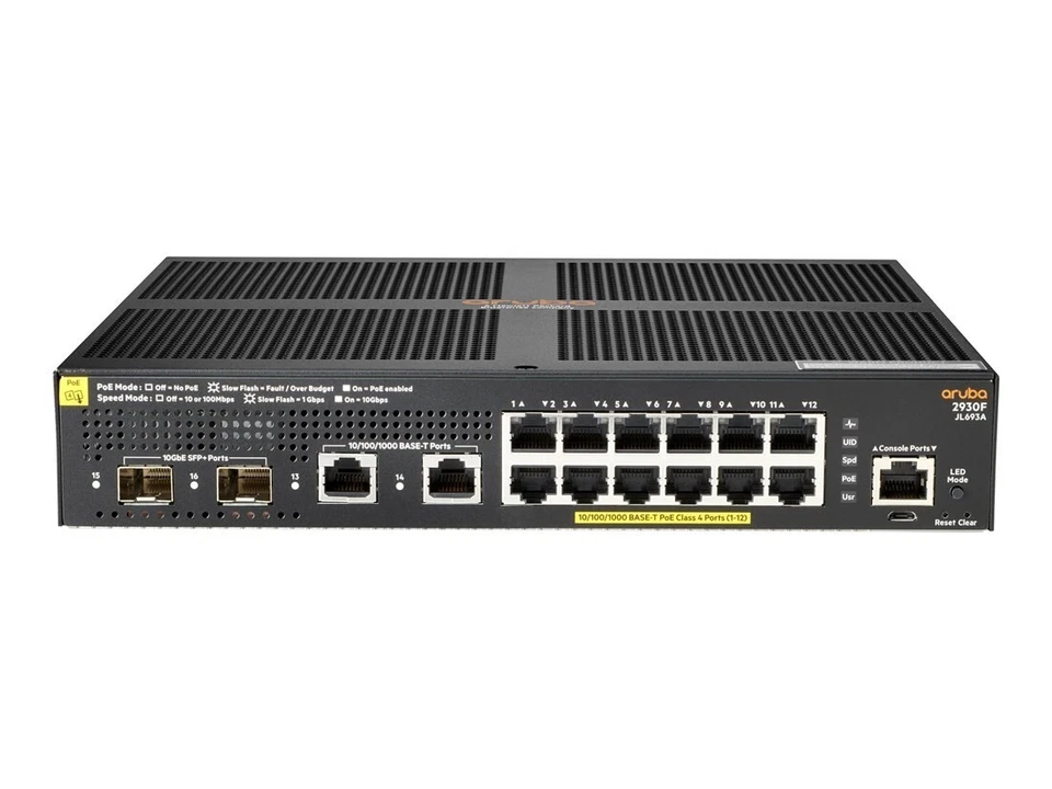 Aruba JL693A Switch 2930F 12G PoE+ (New) - Image 1 of 1