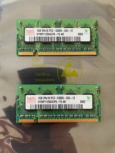 HYNIX PC2-5300S (2GB KIT) 2X1GB SODIMM LAPTOP MEMORY MODULES - Picture 1 of 2