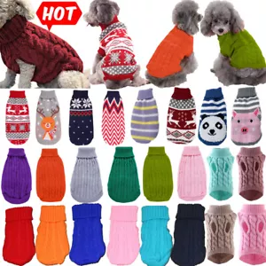 Pet Cartoon Knit Puppy Dog Jumper Sweater Clothes For Small Dog Cat Coat Jackets - Picture 1 of 61