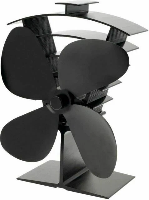 Valiant Premium 4 4-Blade Heat Powered Stove Fan, Black - FIR361