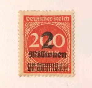 Overprinted Stamp 2mill on 200 Mark - Weimar Republic German Empire 1923 - Picture 1 of 12