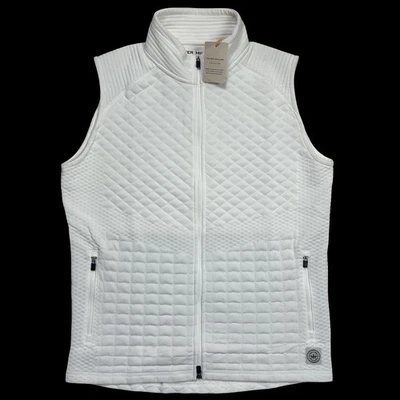 Peter Millar Crown Sport Performance Quilted Full Zip Vest White Medium $230 NWT - Image 1 of 4
