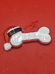 Polarx 2.00In Santa Dog Bone, Polyresin, Puppy's First Christmas Ornament - Picture 1 of 2