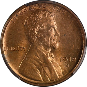 1912-S Lincoln Cent CAC Sticker PCGS MS64 RB Superb Eye Appeal - Picture 1 of 4