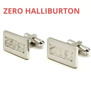 Zero Halliburton Stainless Steel Cufflinks Logo Etched Rare Vintage Collectible - Picture 1 of 7