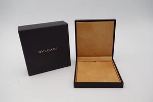 Bvlgari BVLGARI Square Jewelry Presentation Box Black Leatherette Tan Interior - Picture 1 of 12