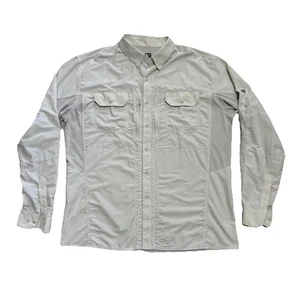 KUHL Shirt Mens XL Khaki Vented Fishing Hiking Long Sleeve Button Down Mesh - Picture 1 of 18