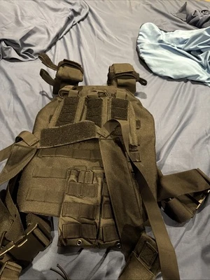 Black Tactical Gear Large Lot Plate Carrier Chest Rig Etc - Image 1 of 4