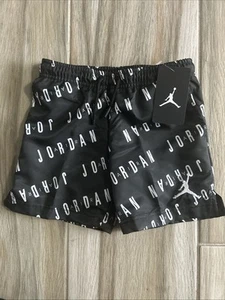 AIR JORDAN Boys Mesh Lined Board Shorts Swimsuit Trunks Black Sz 4 XS 3-4 Years - Picture 1 of 15