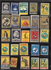 Matchbox Labels early Made in INDIA all different varieties mixed BIRDS 3 #635 - Picture 1 of 1