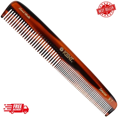 Peine de dientes finos y dientes anchos 9T de carey - aleta grande hecha a mano y cortada en sierra Foto 1 de 4