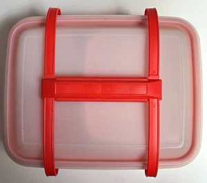 Vintage Tupperware 1254 Pack N Carry orange Brotdose Griff 2 Tassen 2 Behälter - Bild 1 von 7