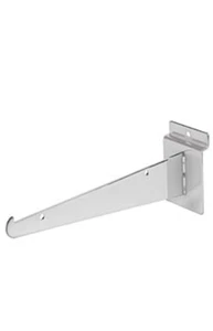 SSWBasics Soporte de estante cromado de 8 pulgadas para Slatwall - Paquete de 10 - Slatwall cromado - Imagen 1 de 2