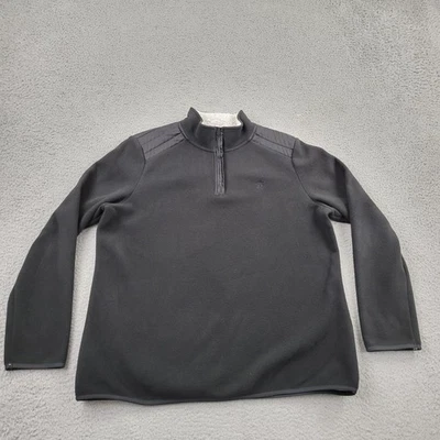 Brooks Brothers 1/4 Zip Fleece Jacket Mens XL Black Embroidery Long Sleeve - Image 1 of 4