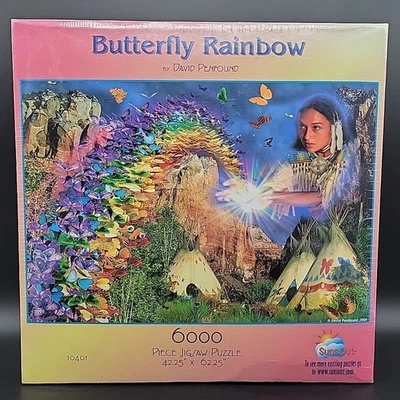 Butterfly Rainbow David Penfound Sunsout 6000 pc Jigsaw Puzzle 42.25 x 62.2" NEW - Image 1 of 4