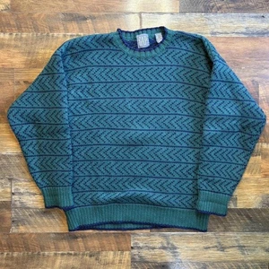 Vintage 90s Gap 100% Pure Wool Fisherman Pullover Sweater Crewneck Size Large - Picture 1 of 4