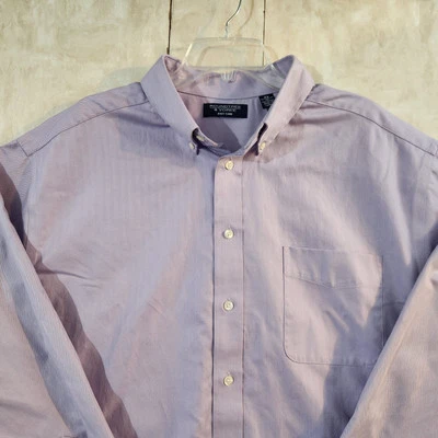 Roundtree & Yorke Shirt Mens 2XL Lavender Long Sleeve Button Down Herringbone - Image 1 of 4