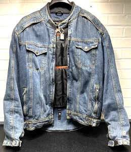 Field Sheer Denim Padded Armored Motorcycle Jacket - Picture 1 of 16